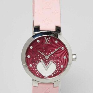 Louis Vuitton 27mm Rose Indian V Vernis Cool Tambour Quartz Watch